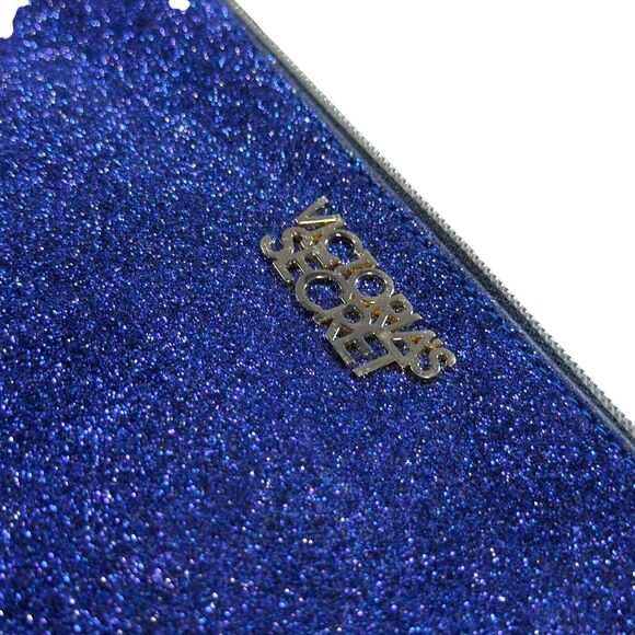 Victoria's Clutch Secret Women's Purple Sparkly Pouch Zipper Cosmetic Makeup Bag - Picture 3 of 6